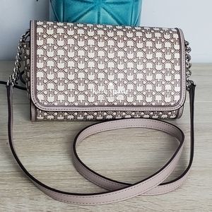 Kate Spade Small Tan and White Crossbody Wallet Combo